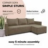 Meb Podrez Kampinė išskleidžiama sofa lova su patalynės dėže „Simple Sturis“, „Podrez“, smėlio spalvos