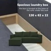Meb Podrez Kampinė išskleidžiama sofa lova su patalynės dėže „Simple Sturis“, „Podrez“, turkio-žalios spalvos