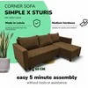 Meb Podrez Kampinė išskleidžiama sofa lova su patalynės dėže Simple X Sturis,, Podrez,, rudos spalvos