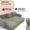 Meb Podrez Kampinė išskleidžiama sofa lova su patalynės dėže „Simple Sturis“, „Podrez“, šviesiai pilkos spalvos