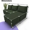 Meb Podrez Kampinė išskleidžiama sofa-lova St Light, Podrez, turkio-žalia