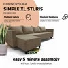 Meb Podrez Klasikinis didelis kampinis sofos komplektas Simple XL Sturis, Smėlio spalvos