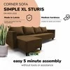 Meb Podrez Klasikinis didelis kampinis sofos komplektas Simple XL Sturis, Ruda