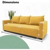 Meb Podrez Klasikinė sofa-lova „Simple Line“ su patalynės dėže, „Podrez“, geltonos spalvos
