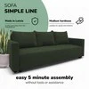 Meb Podrez Klasikinė sofa-lova „Simple Line“ su patalynės dėže, „Podrez“, Turkio žalia