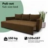 Meb Podrez Klasikinė sofa-lova „Simple Line“ su patalynės dėže, „Podrez“, rudos spalvos