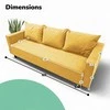 Meb Podrez Klasikinė sofa-lova Simple X Line, su patalynės dėže, Podrez,, geltonos spalvos