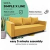 Meb Podrez Klasikinė sofa-lova Simple X Line, su patalynės dėže, Podrez,, geltonos spalvos