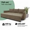 Meb Podrez Klasikinė sofa-lova „Simple Line“ su patalynės dėže, „Podrez“, smėlio spalvos