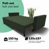 Meb Podrez Klasikinė sofa-lova Simple X Line, su patalynės dėže, Podrez,, Turkio žalia