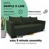 Meb Podrez Klasikinė sofa-lova Simple X Line, su patalynės dėže, Podrez,, Turkio žalia