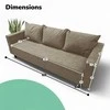 Meb Podrez Klasikinė sofa-lova Simple X Line, su patalynės dėže, Podrez,, smėlio spalvos
