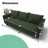 Meb Podrez Klasikinė sofa-lova Simple X Line, su patalynės dėže, Podrez,, Turkio žalia