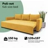 Meb Podrez Klasikinė sofa-lova „Simple Line“ su patalynės dėže, „Podrez“, geltonos spalvos