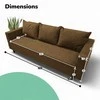 Meb Podrez Klasikinė sofa-lova Simple X Line, su patalynės dėže, Podrez,, rudos spalvos