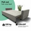Meb Podrez Klasikinis sofos-lovos komplektas Simple X Line, su dėžute skalbiniams, Podrez,, Šviesiai pilka