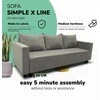 Meb Podrez Klasikinis sofos-lovos komplektas Simple X Line, su dėžute skalbiniams, Podrez,, Šviesiai pilka