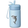 Blue Dolphin CARL OSCAR - Nerūdijančio plieno gertuvė su atlenkiamu šiaudeliu, 400ml, Mėlyna Dolphin
