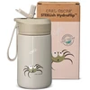 CARL OSCAR - Nerūdijančio plieno gertuvė su atlenkiamu šiaudeliu, 400ml, Greige spider