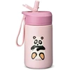 CARL OSCAR - Nerūdijančio plieno gertuvė su atlenkiamu šiaudeliu, 400ml, Rožinė panda