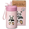 CARL OSCAR - Nerūdijančio plieno gertuvė su atlenkiamu šiaudeliu, 400ml, Rožinė panda