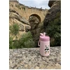 CARL OSCAR - Nerūdijančio plieno gertuvė su atlenkiamu šiaudeliu, 400ml, Rožinė panda