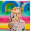 Cool Bottles - Nerūdijančio plieno vaikiškas buteliukas su atlenkiamu šiaudeliu, 350ml (Woodland buddies)