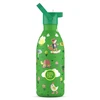 Cool Bottles - Nerūdijančio plieno vaikiškas buteliukas su šiaudeliu arba užsukimu, 500ml (Rolling skaters)