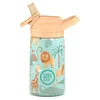 Cool Bottles - Nerūdijančio plieno vaikiškas buteliukas su atlenkiamu šiaudeliu, 350ml (Wild crew)