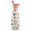 Cool Bottles - Nerūdijančio plieno vaikiškas buteliukas su šiaudeliu arba užsukimu, 260ml (Pet lover)