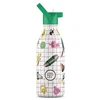 Cool Bottles - Nerūdijančio plieno vaikiškas buteliukas su šiaudeliu arba užsukimu, 500ml (Play mode)