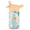 Cool Bottles - Nerūdijančio plieno vaikiškas buteliukas su atlenkiamu šiaudeliu, 350ml (Underwater world)