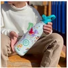 Cool Bottles - Nerūdijančio plieno vaikiškas buteliukas su šiaudeliu arba užsukimu, 350ml (Princess kingdom)