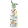 Cool Bottles - Nerūdijančio plieno vaikiškas buteliukas su šiaudeliu arba užsukimu, 260ml (African safari)