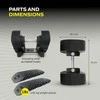 Adjustable dumbbell TUNTURI MX Select MX85 Dumbbell 5.6-38.6kg, knurled