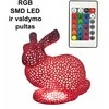 3D Gaminiai Stalinis LED šviestuvas Kiškis