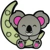 3D Gaminiai Vaikiškas LED šviestuvas Koala ir mėnulis