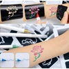 10 blizgučių rašiklių rinkinys laikinoms tatuiruotėms + trafaretai