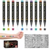 10vnt GLITTER TATTUOS ŽYMEKLIAI, skirti DAŽYTI ODĄ GLITTER + Šablonai