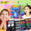 145vnt Piešimo ir Tapybos rinkinys vaikiškame lagamine Stich, profesionalus meno rinkinys vaikai, suaugusiems, paaugliams ir menininkams Oh Art!