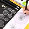1Mcz Spirograph trafaretai spiralėms ir mandaloms piešti, rinkinyje 46 vnt.