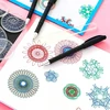 1Mcz Spirograph trafaretai spiralėms ir mandaloms piešti, rinkinyje 46 vnt.