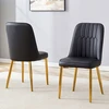 2 juodos eko odos valgomojo kėdės, modernus minimalistinis praplatėjimas
