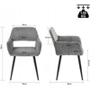 2 velveto skandinaviškų kėdžių rinkinys su ergonomiškais porankiais