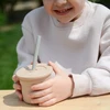 2in1 silikoninis puodelis gėrimui ir užkandžiavimui su šiaudeliu 180 ml MinikOiOi