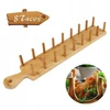 2x Taco Holder Retro užkandis meksikietiški suktinukai 8 Tacos bambukinių blynų stovas