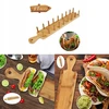 2x Taco Holder Retro užkandis meksikietiški suktinukai 8 Tacos bambukinių blynų stovas