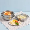 3 sluoksnių nerūdijančio plieno sriubos puodas, 28 cm garintuvas