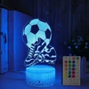 3D futbolo LED naktinės lempos dovana futbolininkui berniukui stalo lempos nuotolinio valdymo pultas