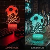 3D futbolo LED naktinės lempos dovana futbolininkui berniukui stalo lempos nuotolinio valdymo pultas
